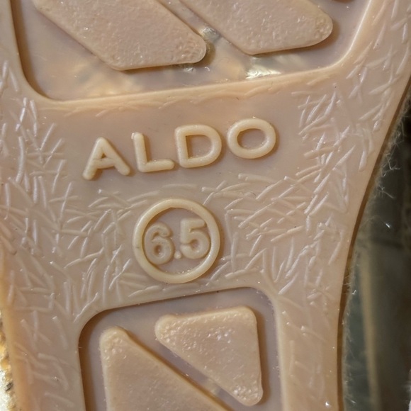 ALDO Cone Leather Black and Cream Women's Espadrille Shoes 6.5 - Picture 9 of 10